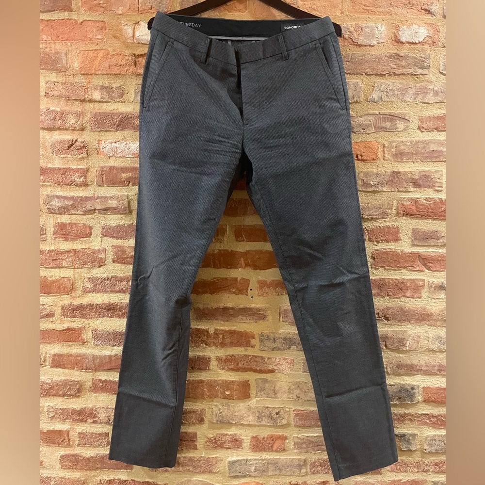 30x34 dress pants gray with heathered black. Bonobos Weekday warrior dress pants